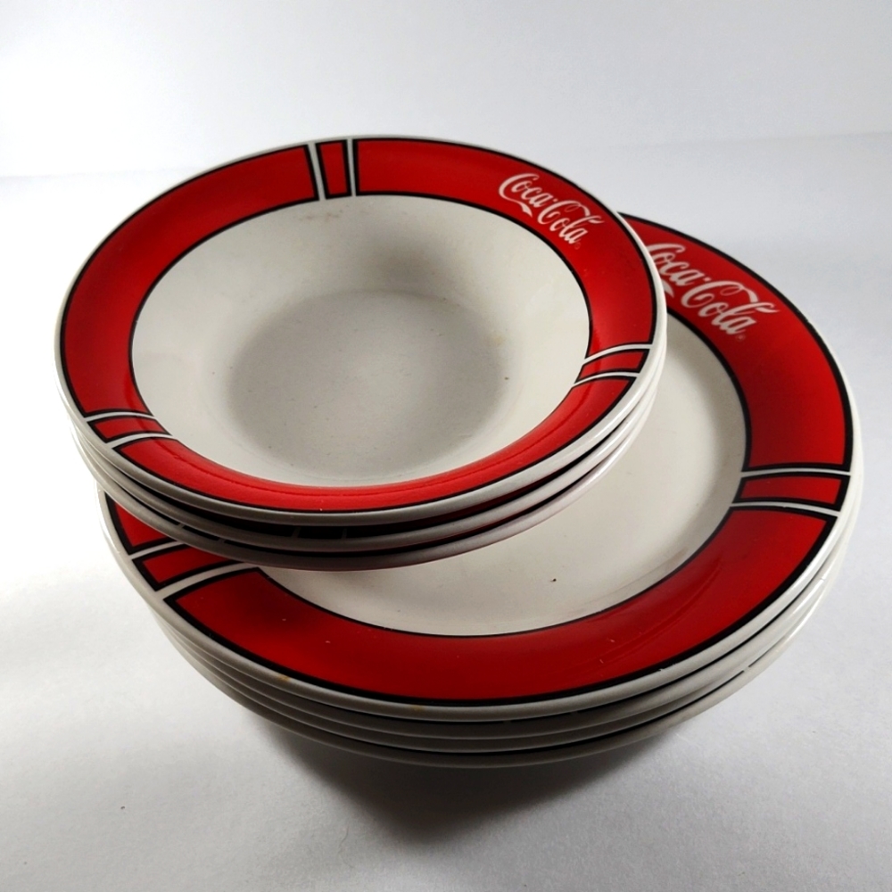 Christmas Holiday Collector Gibson Coca-cola Plates & Bowls Dated 1996